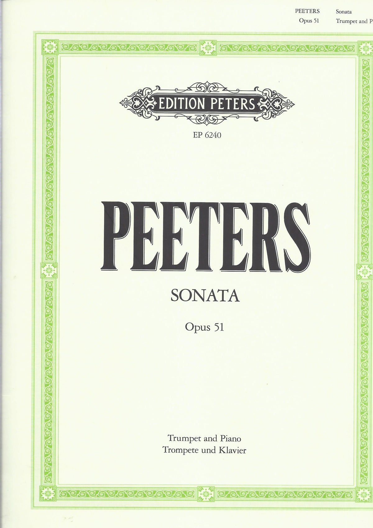 FLOR PEETERS SONATA IN B FLAT OP.51 TPT
