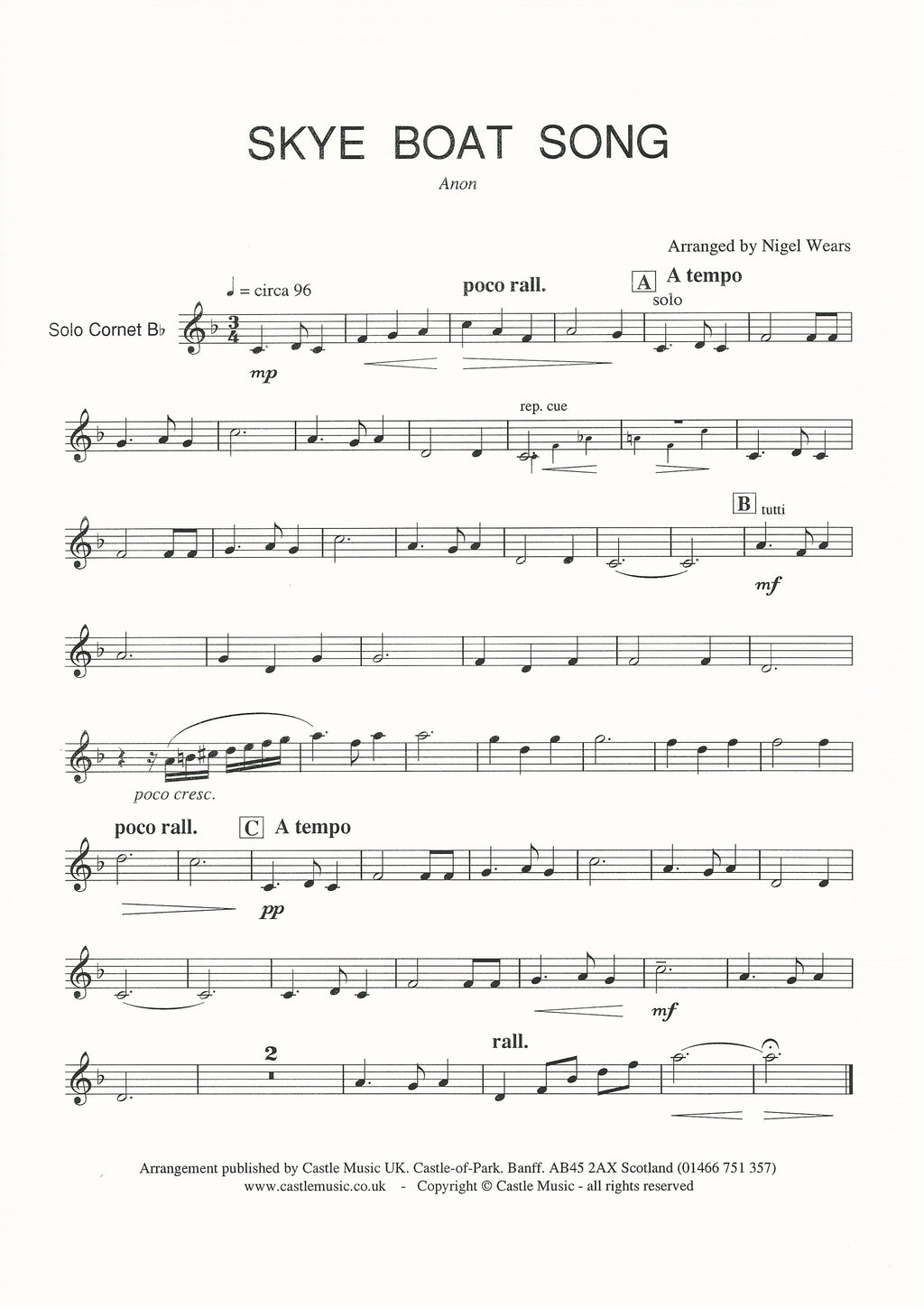 Skye Boat Song for Brass Band - Anon, arr. Nigel Wears