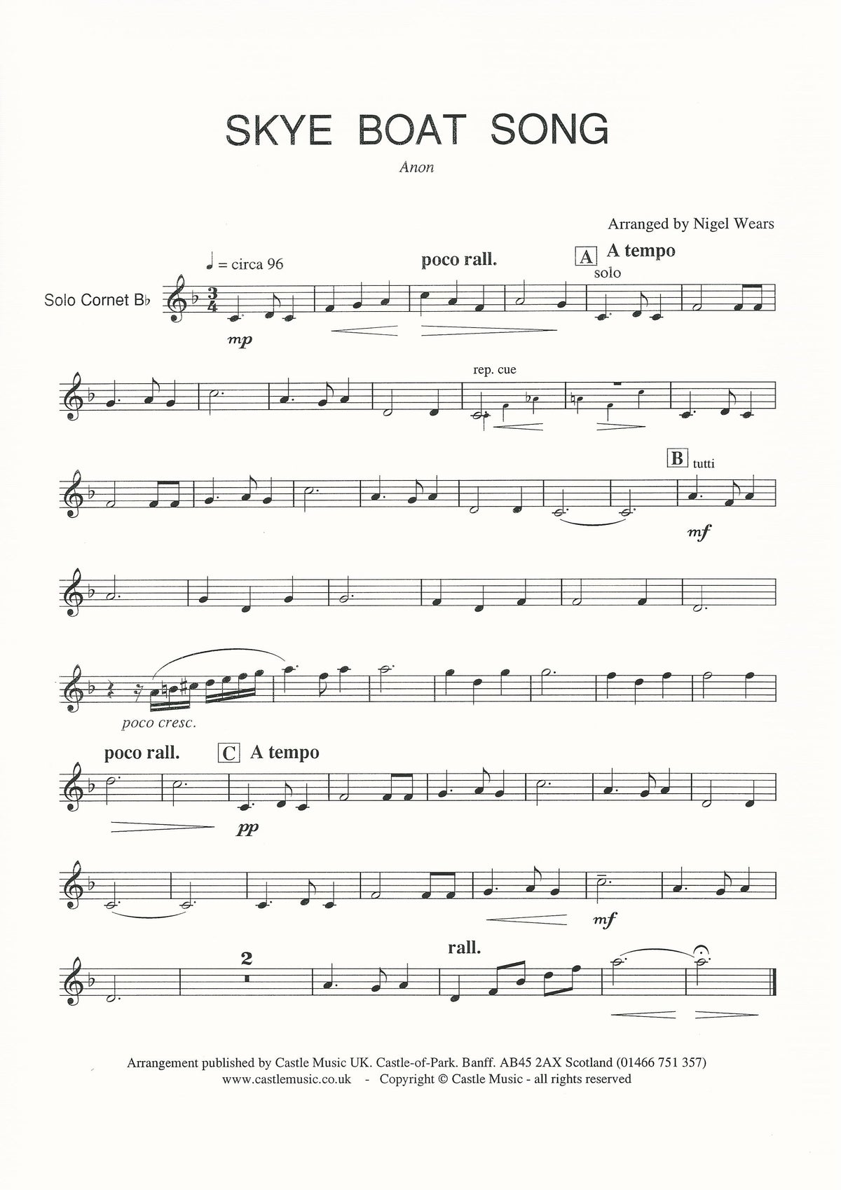 Skye Boat Song for Brass Band - Anon, arr. Nigel Wears