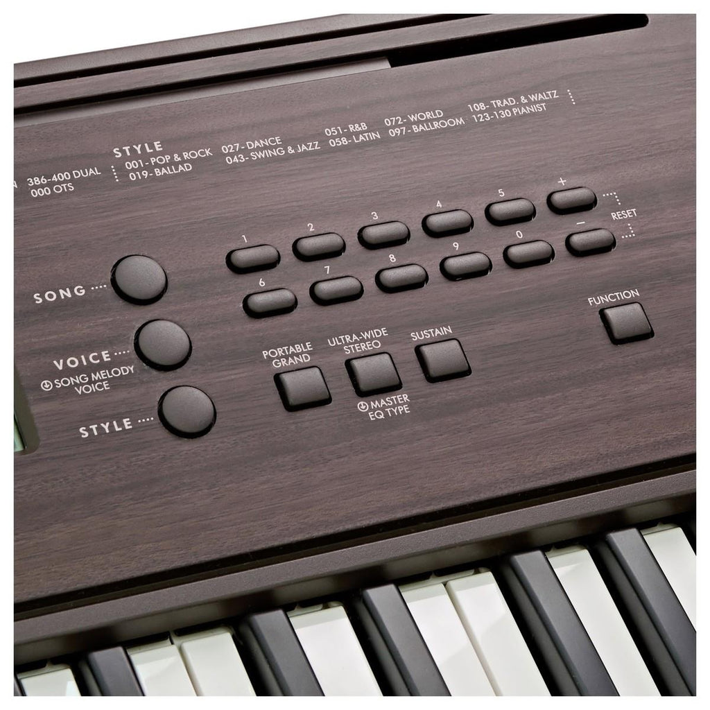Yamaha PSR-E360 Digital Keyboard - Dark Walnut