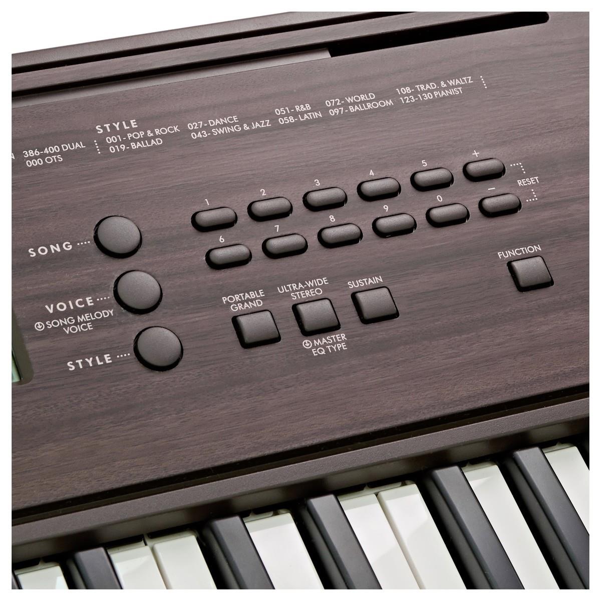 Yamaha PSR-E360 Digital Keyboard - Dark Walnut
