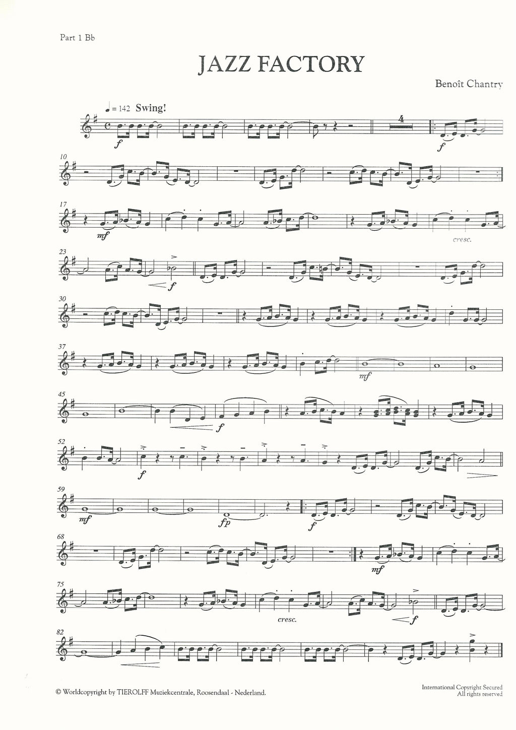 Jazz Factory for Brass Band (5-part Level 2) - Benoit Chantry