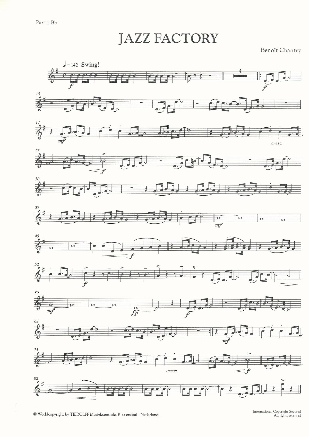 Jazz Factory for Brass Band (5-part Level 2) - Benoit Chantry