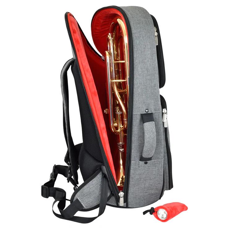 Tom & Will Baritone Horn Gig Bag - Grey with red interior