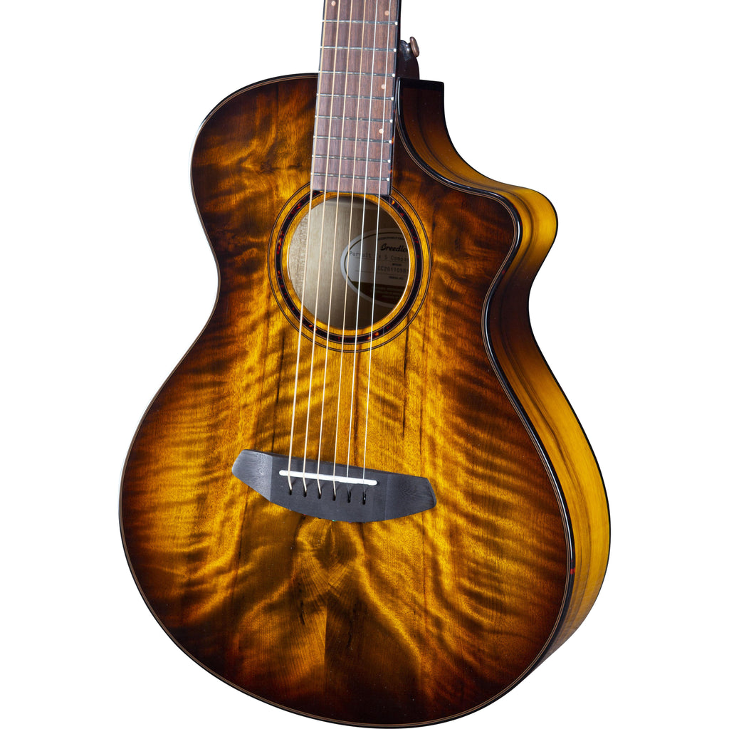 Breedlove Pursuit Exotic Companion Tiger Eye CE, Myrtle Wood