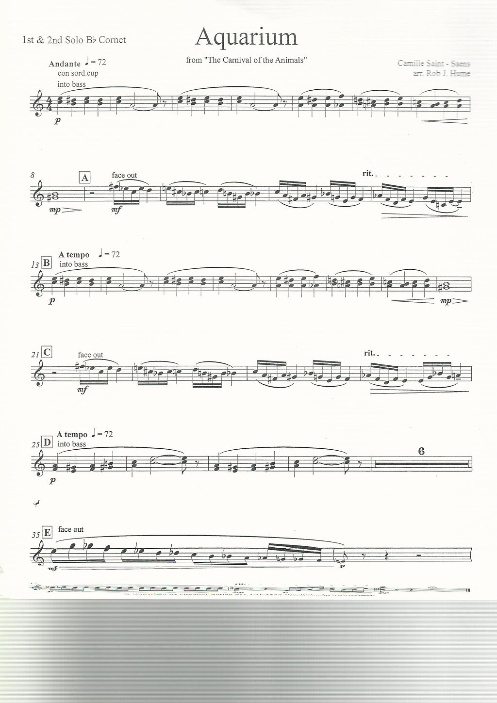 Acquarium from Carnival of the Animals for Brass Band - Camille Saint-Saens, arr. Rob. J. Hume