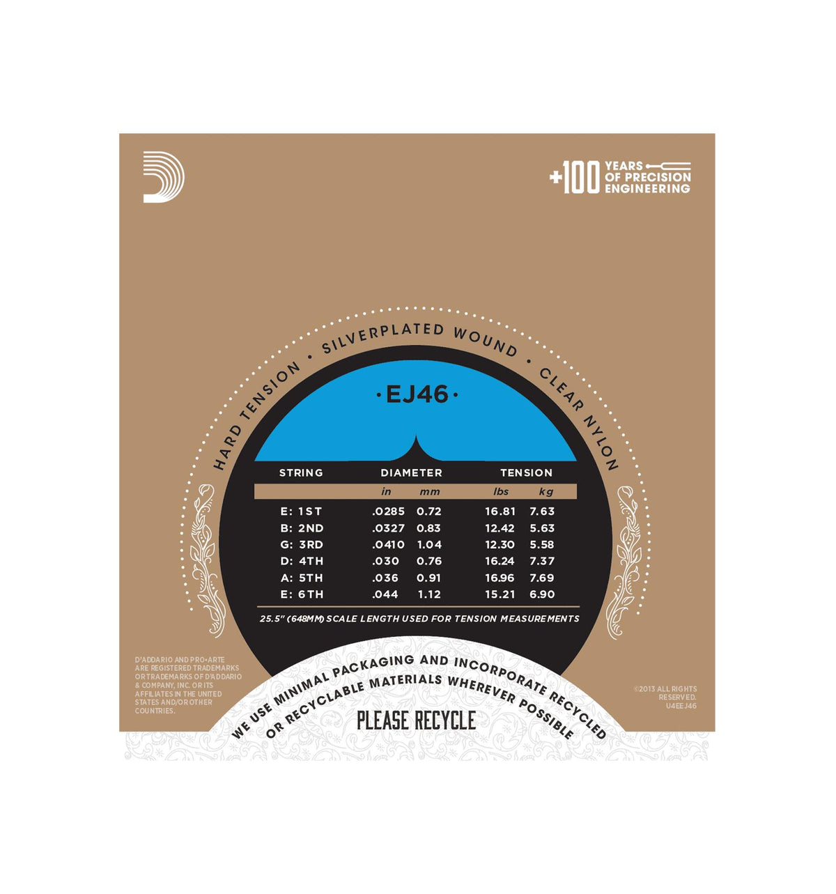 D'Addario Pro-Arte Nylon Classical Guitar Strings - Hard