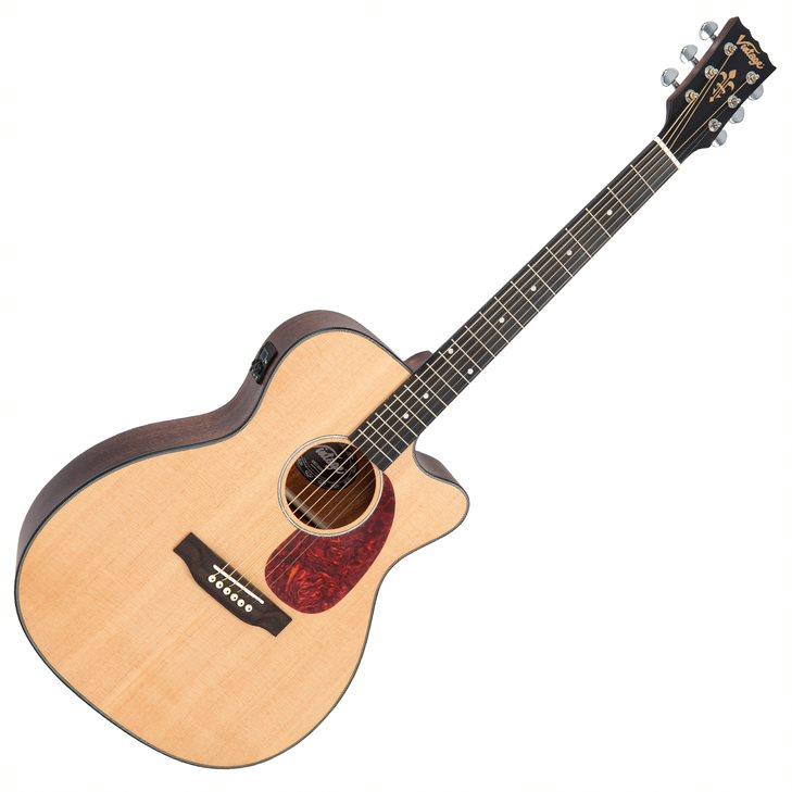 Vintage Stage Series Folk Cutaway Electro Acoustic - Natural