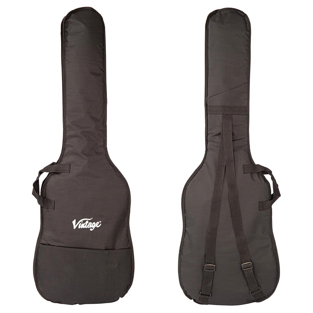Vintage V40 Coaster Bass Guitar Pack - Gloss Black