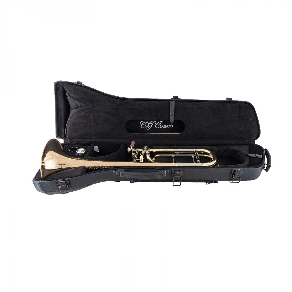 Conn Bb & F Lightweight Rose Brass Bell Trombone Open Wrap