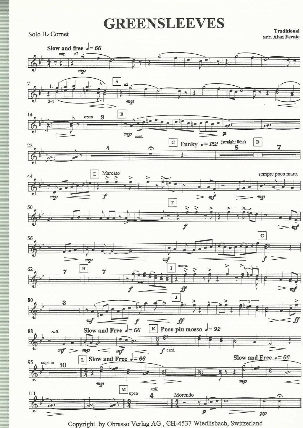 Greensleeves for Brass Band - Traditional, arr. Alan Fernie