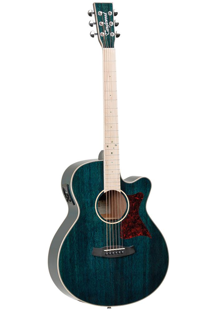 Tanglewood Super Folk Cutaway, All Mahogany, Aqua Blonde Gloss EQ
