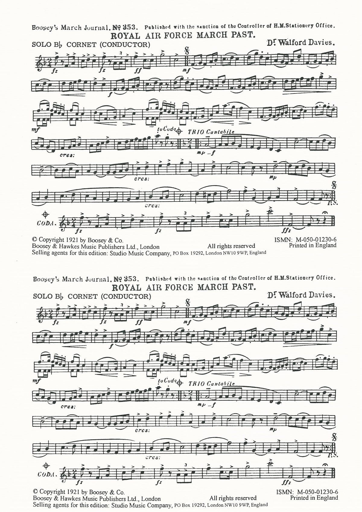 B&H Royal Air Force March Past for Brass Band - Dr. Walford Davies