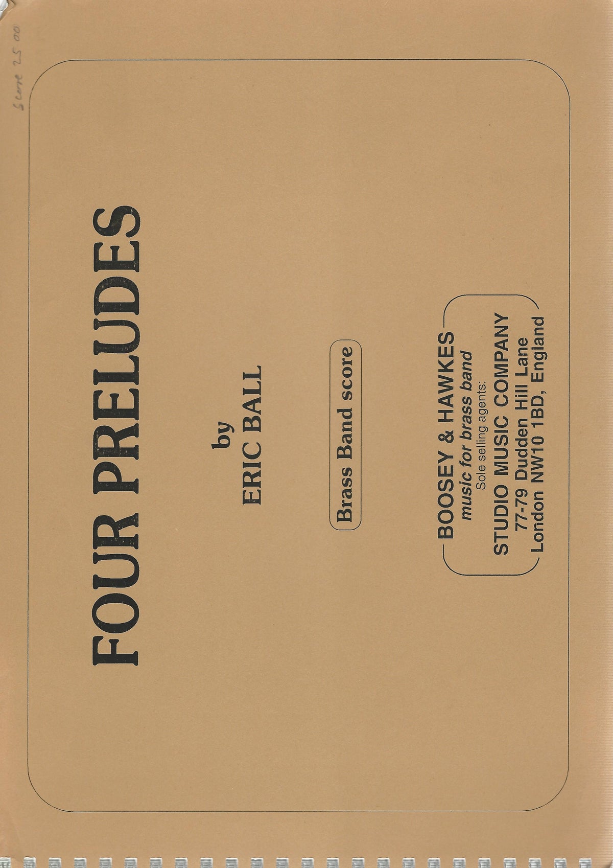 Four Preludes for Brass Band (Score Only) - Eric Ball
