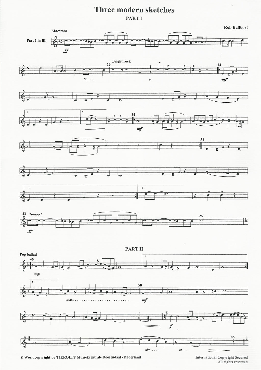 Three Modern Sketches for Young Band (5 part) - Rob Balfoort