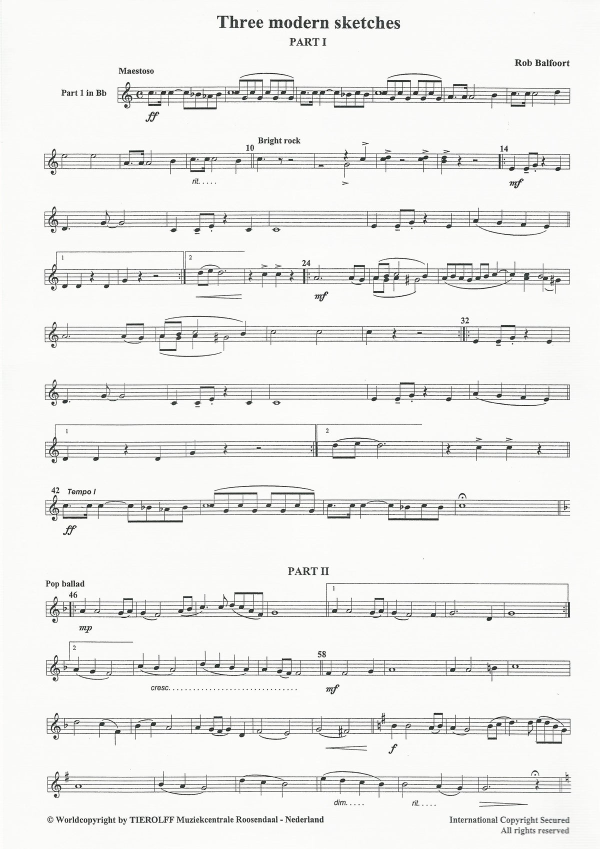 Three Modern Sketches for Young Band (5 part) - Rob Balfoort