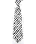 Silk Tie - White Black Music