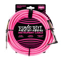 Ernie Ball 10ft Lead Straight-Angle Braided - Pink