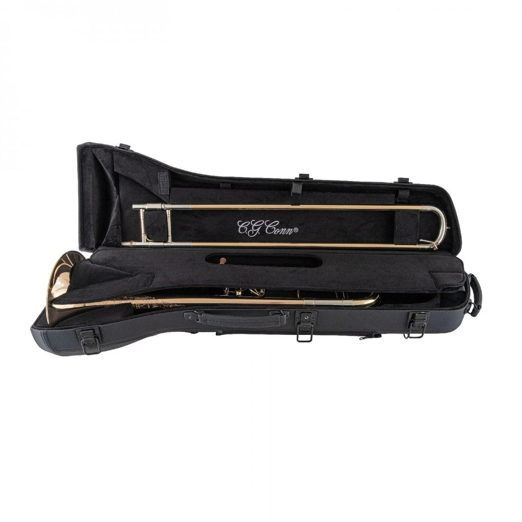 Conn Bb & F Lightweight Rose Brass Bell Trombone Open Wrap