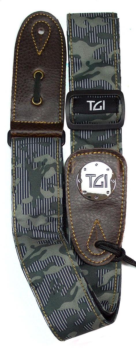 TGI Guitar Strap Distressed Green Camo