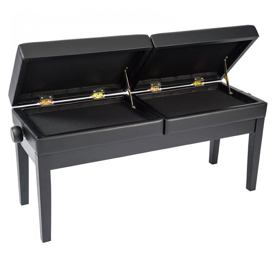 Kinsman Double Piano Bench with Storage - Satin Black