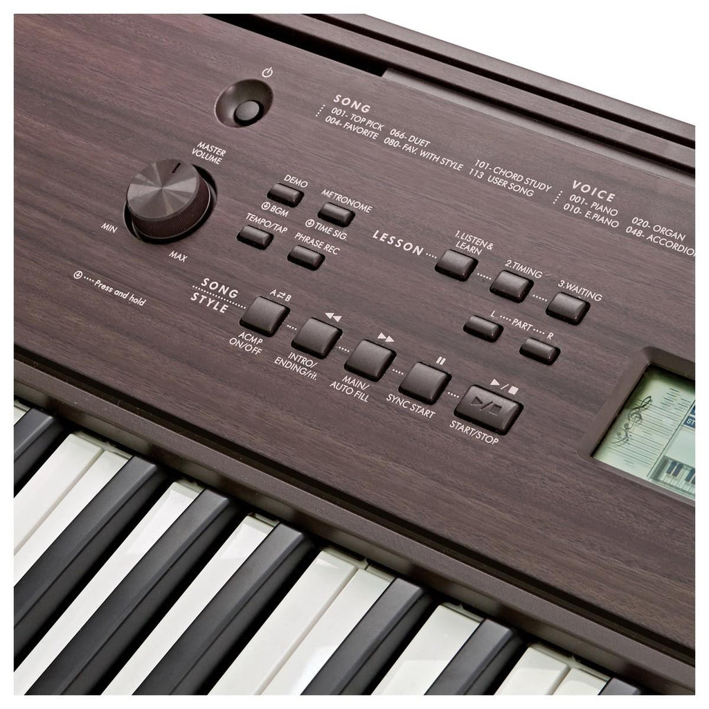 Yamaha PSR-E360 Digital Keyboard - Dark Walnut