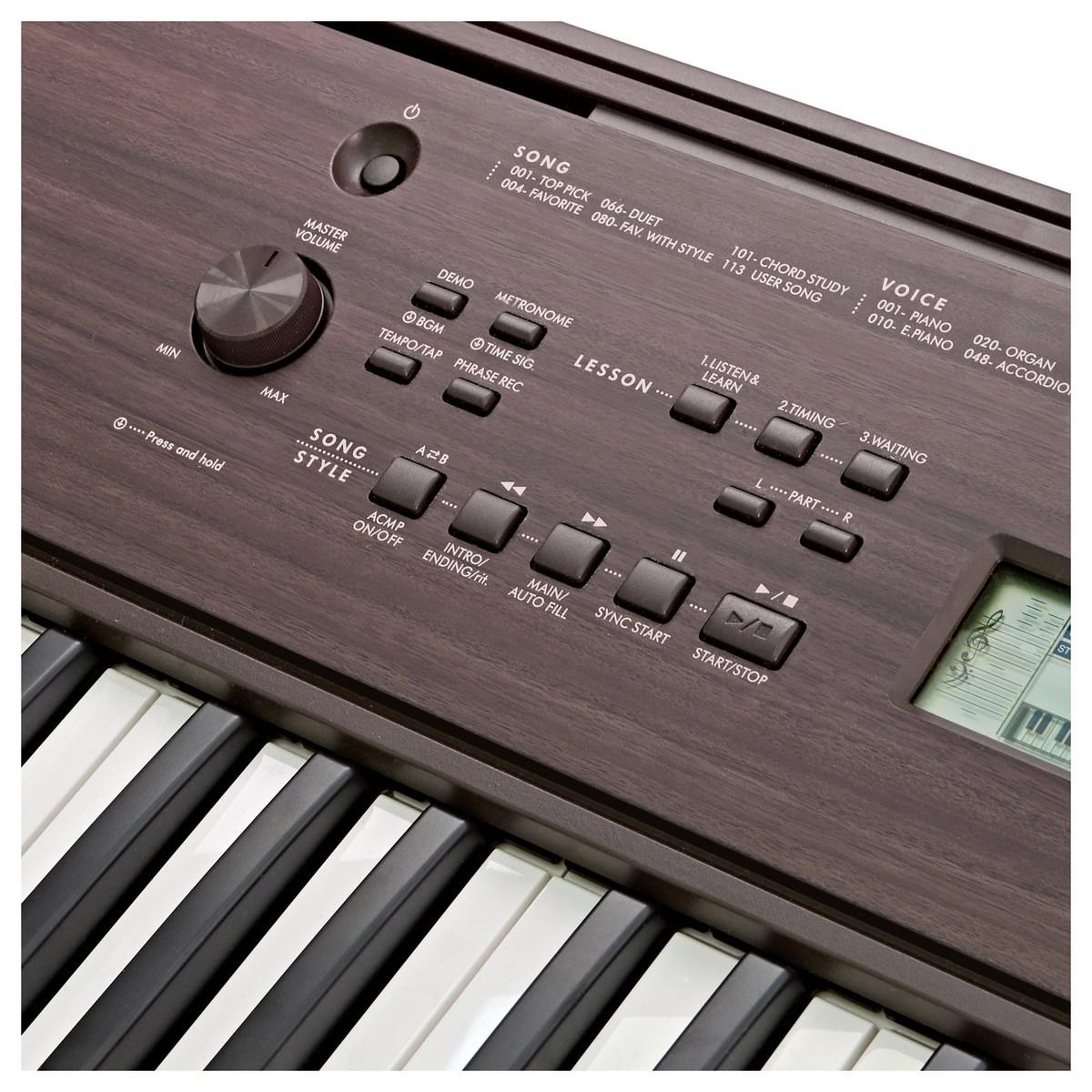 Yamaha PSR-E360 Digital Keyboard - Dark Walnut