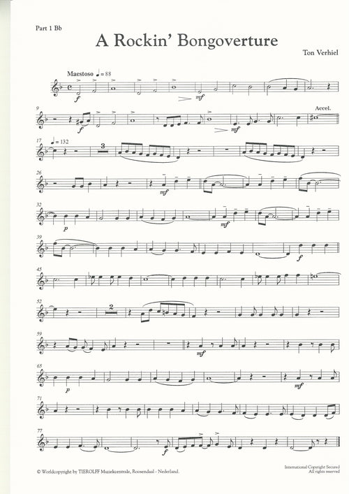 A Rockin' Bongoverture for Brass Band (4-part Level 2) - Ton Verhiel