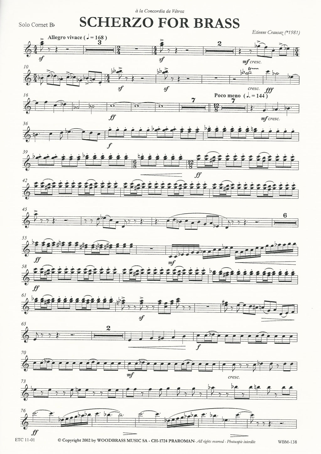 Scherzo for Brass Band - Etienne Crausaz