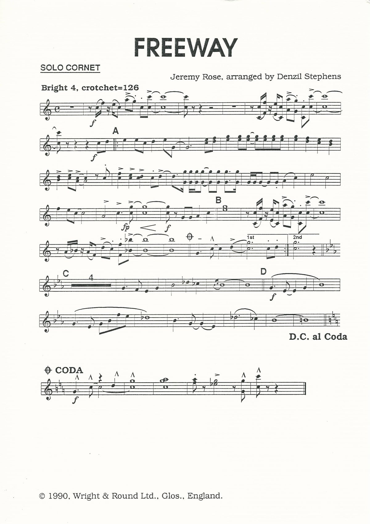 Freeway for Brass Band - Jeremy Rose arr. Denzil Stephens