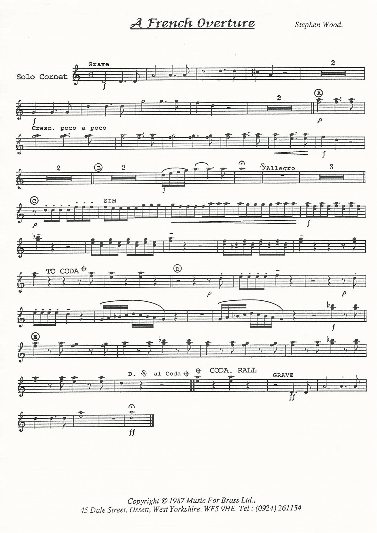 A French Overture for Brass Band - Trad., arr. Stephen Wood