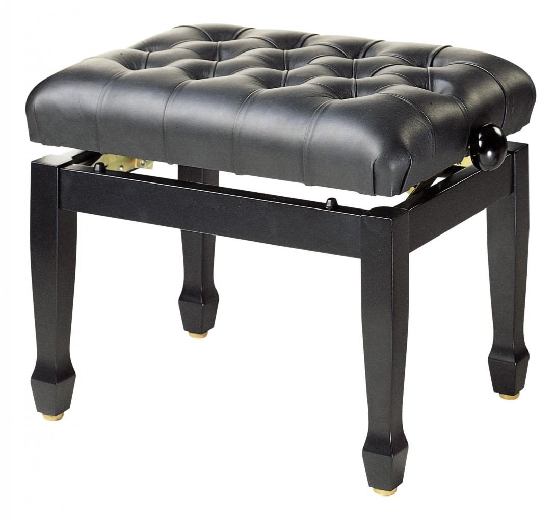 Stagg Highgloss black concert piano bench with fireproof black vinyl top