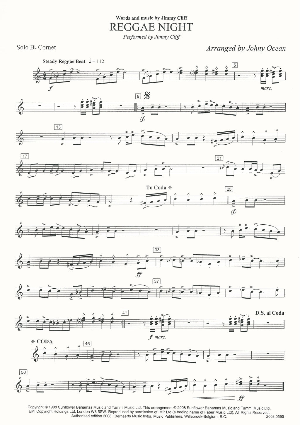 Reggae Night (Jimmy Cliff) for Brass Band - arr. Johnny Ocean