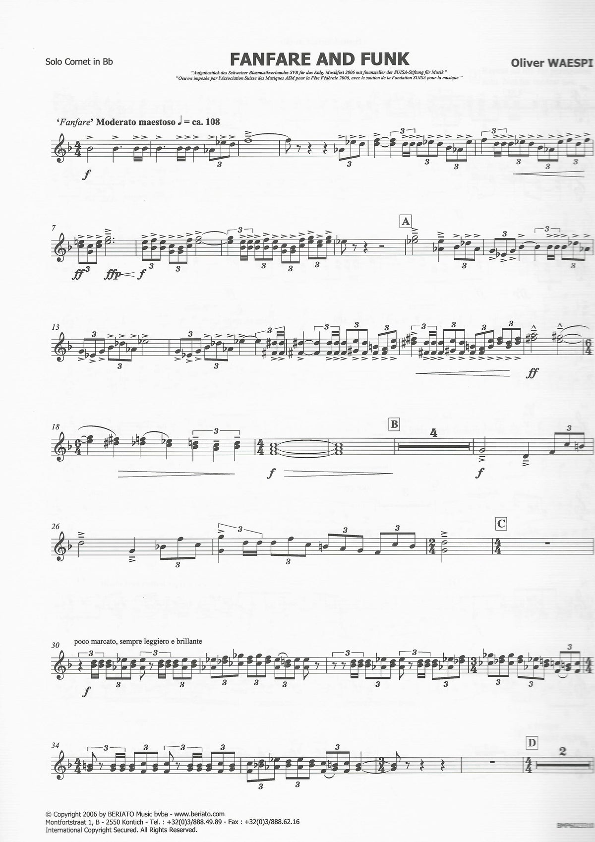 Fanfare and Funk for Brass Band - Oliver Waespi