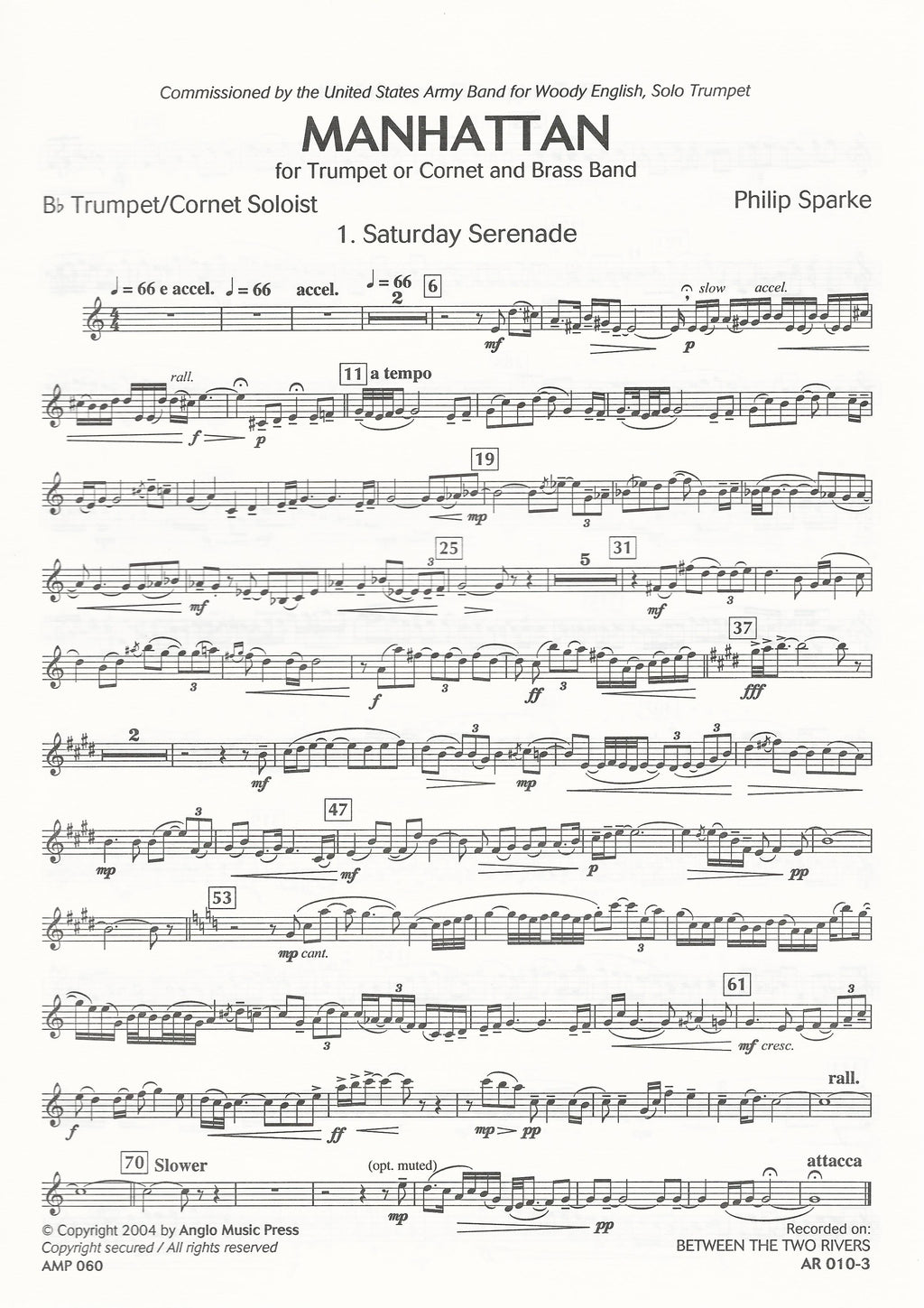 Manhattan Trumpet or Cornet Solo for Brass Band - Philip Sparke