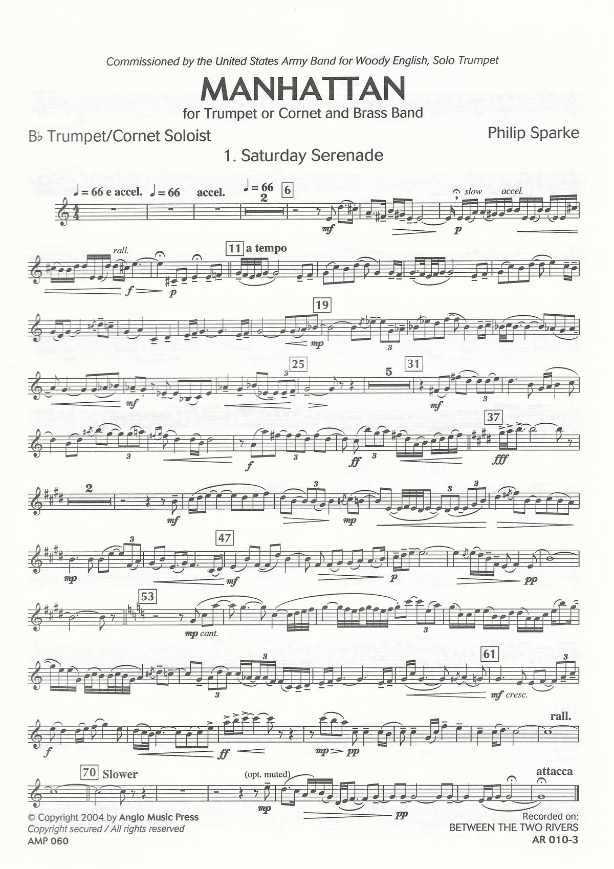 Manhattan Trumpet or Cornet Solo for Brass Band - Philip Sparke