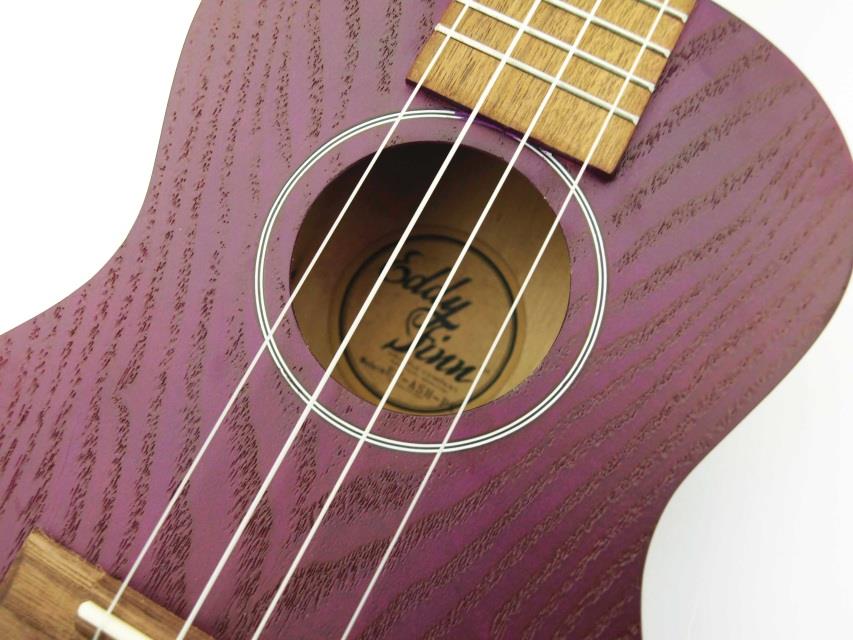 Eddy Finn Natural Ash Concert Ukulele - Purple Finish