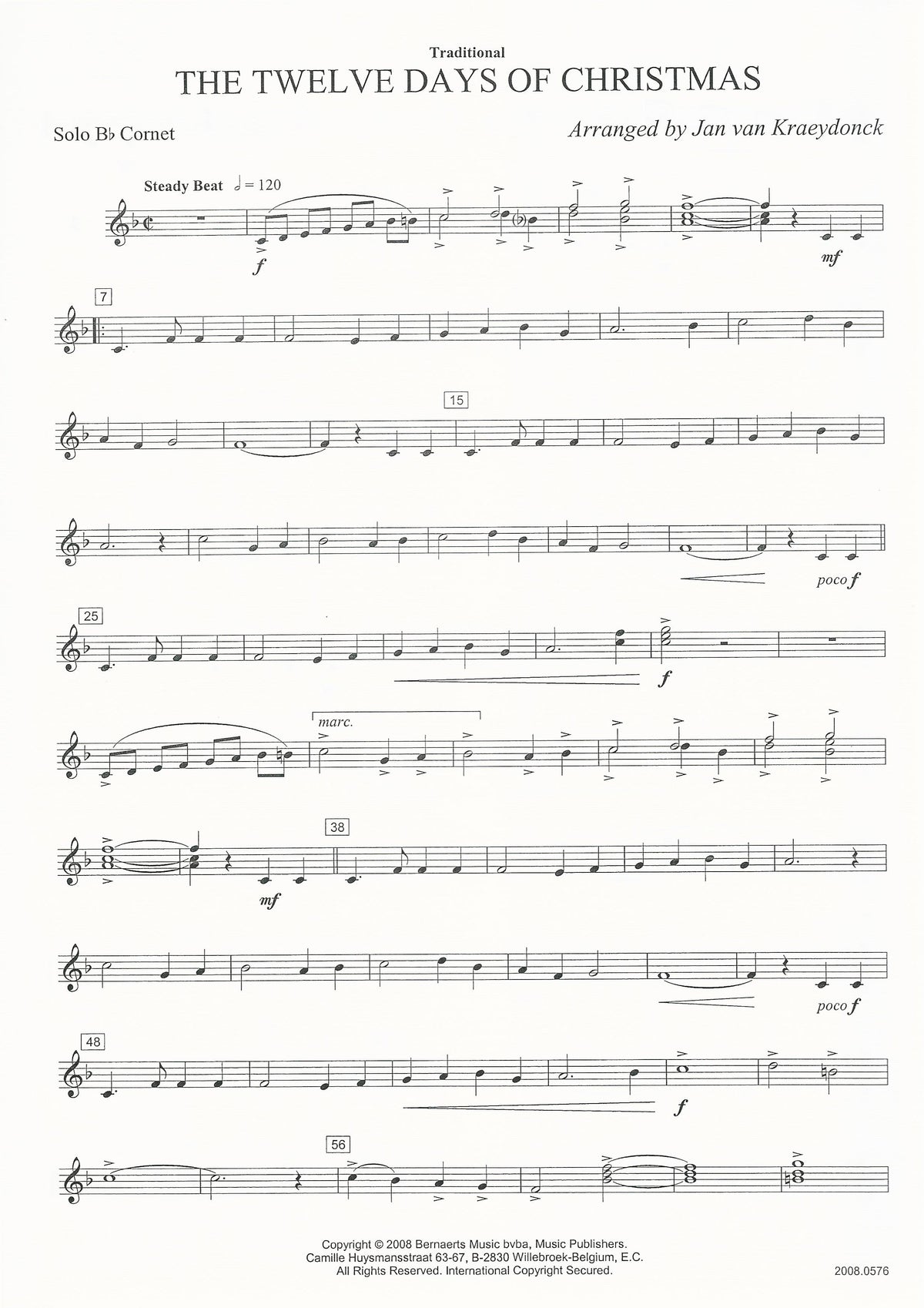 The Twelve Days of Christmas for Brass Band - arr. Jan van Kraeydonck