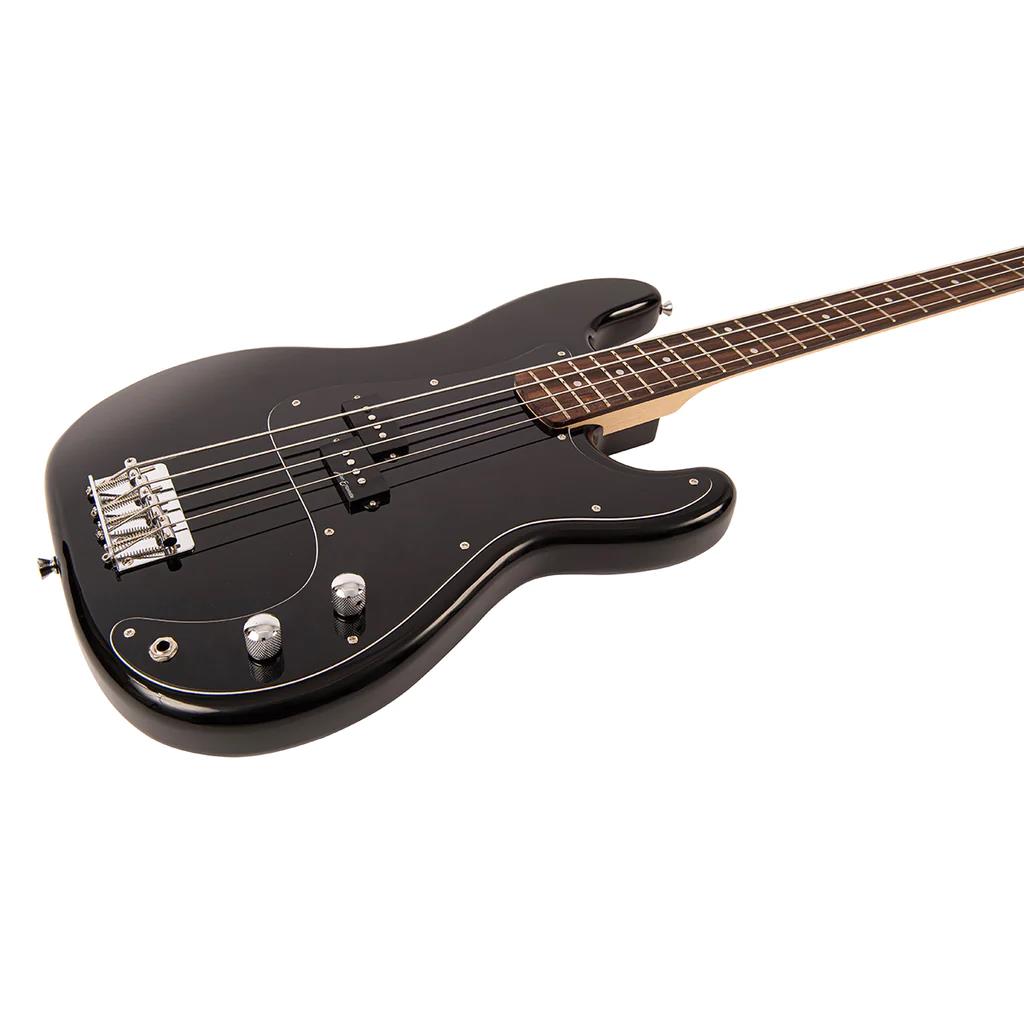 Vintage V40 Coaster Bass Guitar Pack - Gloss Black