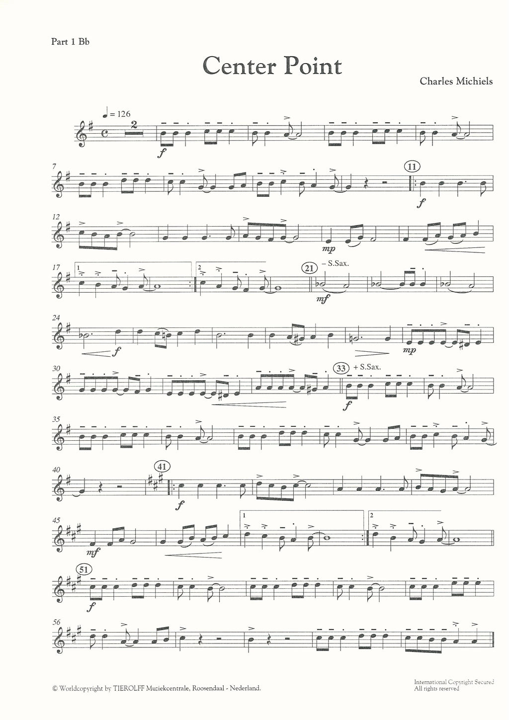 Center Point for Brass Band (4-part Level 2) - Charles Michiels