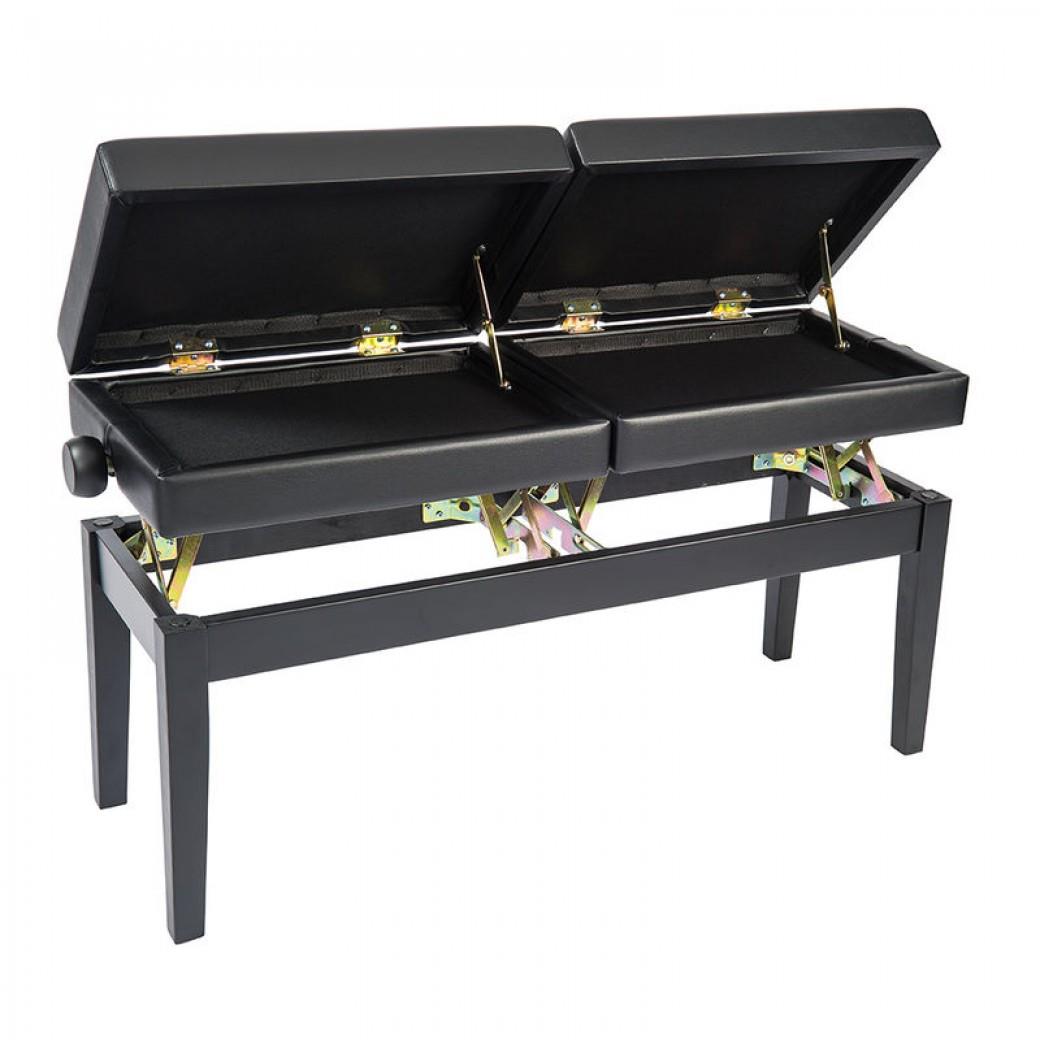 Kinsman Double Piano Bench with Storage - Satin Black