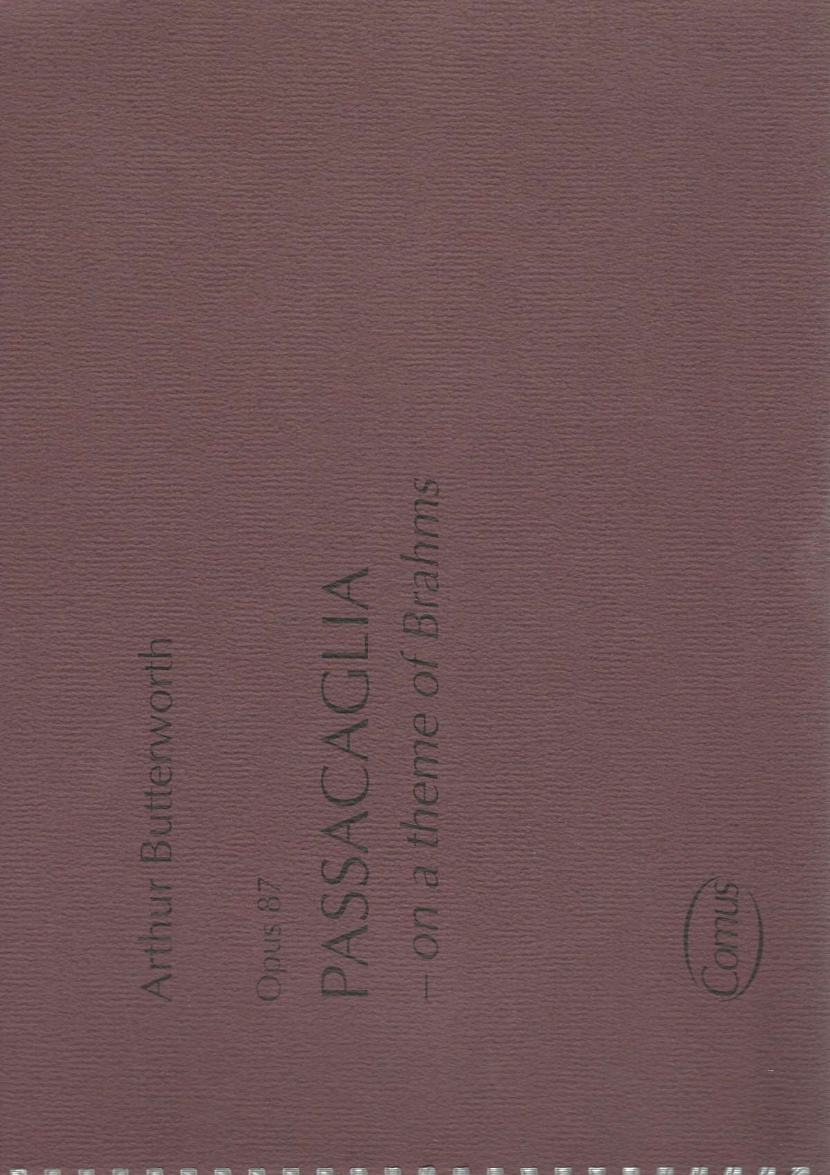 Passacaglia Opus 87 on a theme of Brahms for Brass Band (Score Only) - Arthur Butterworth