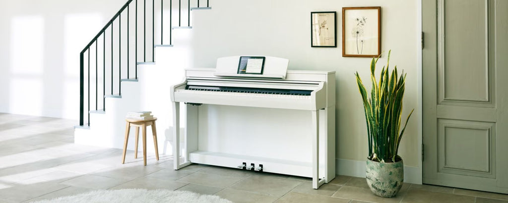 Yamaha CSP-255 Clavinova Smart Digital Piano in White