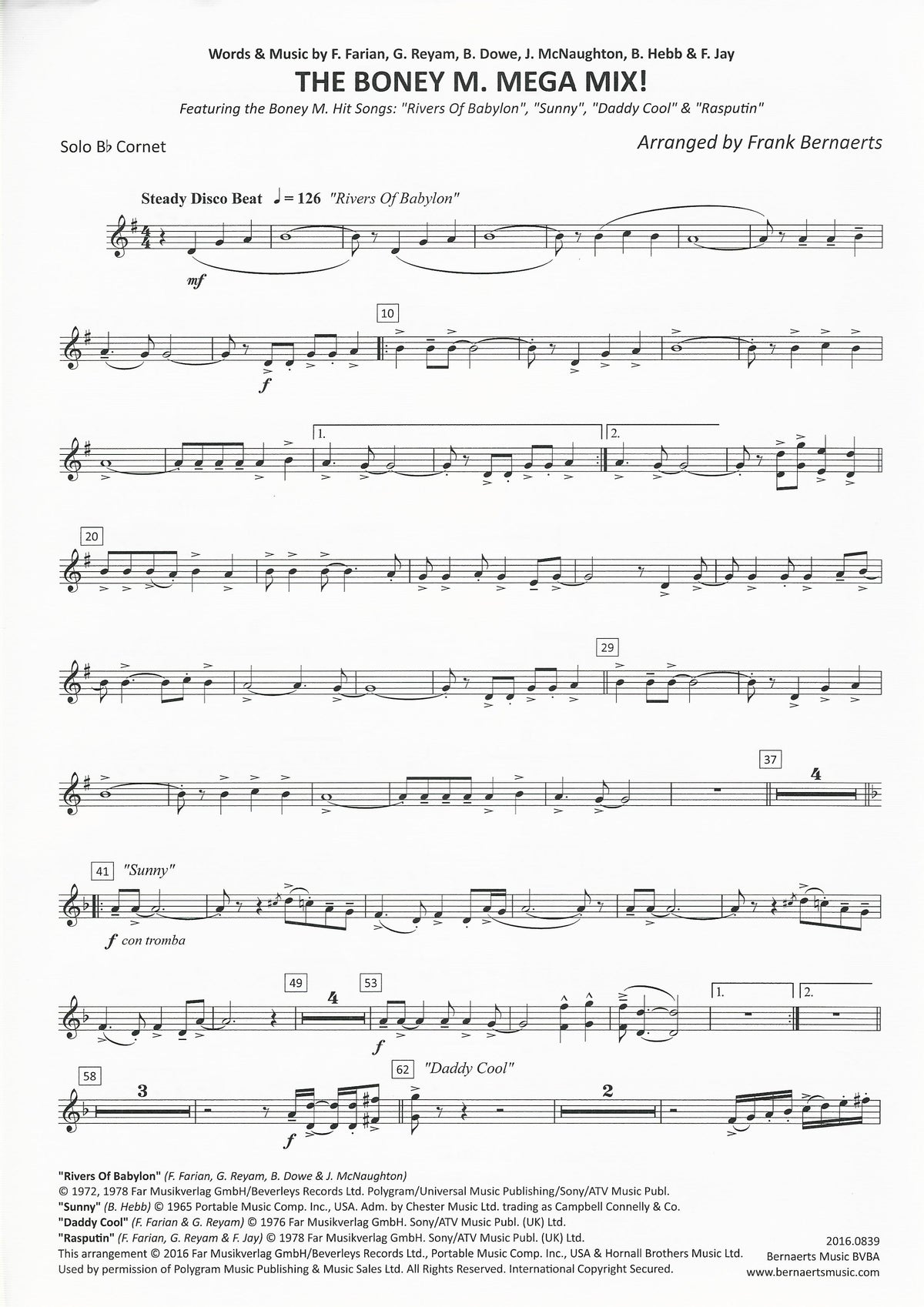 The Boney M. Mega Mix for Brass Band - arr. Frank Bernaerts
