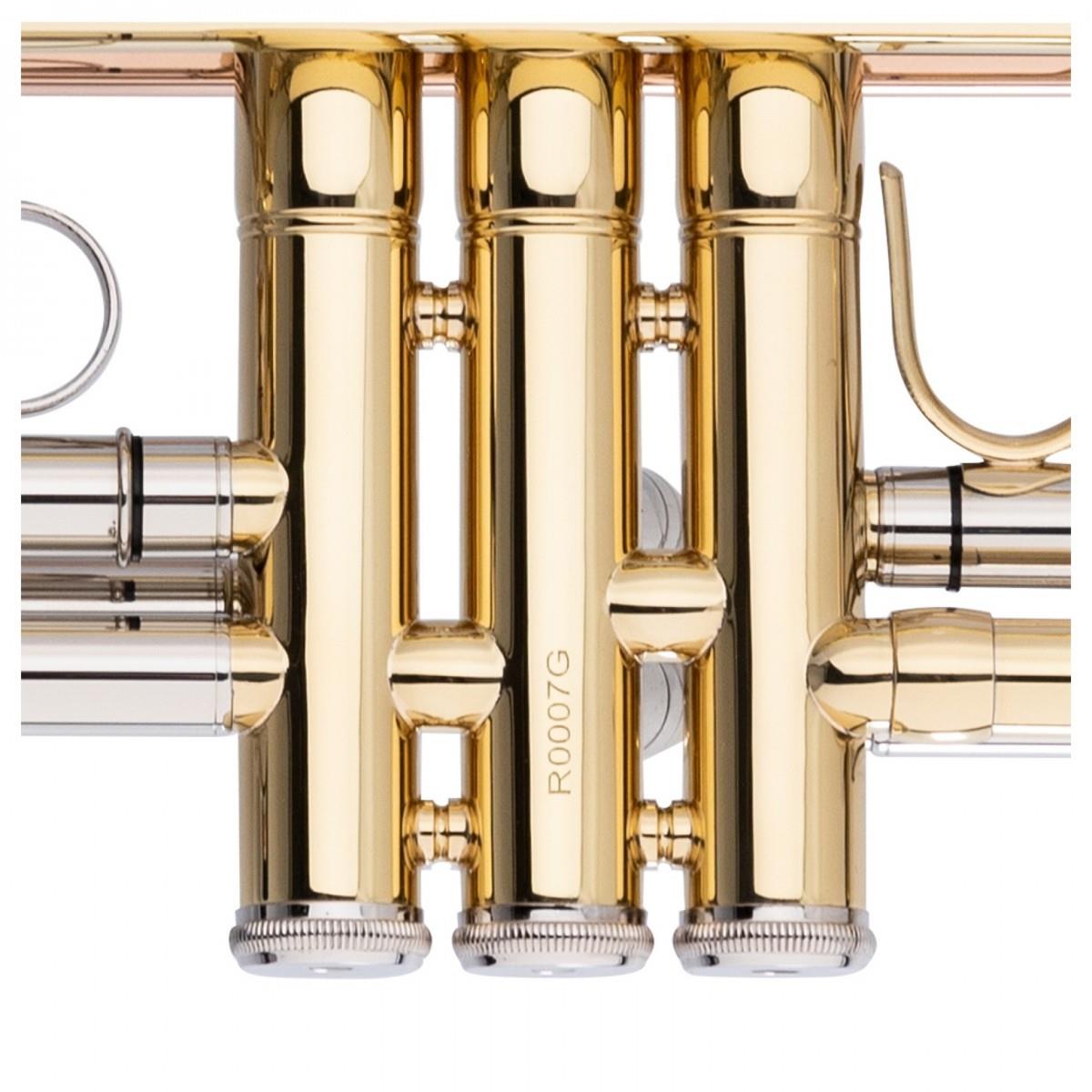 Stagg Bb trumpet, ML-bore, leadpipe in gold brass, with soft case