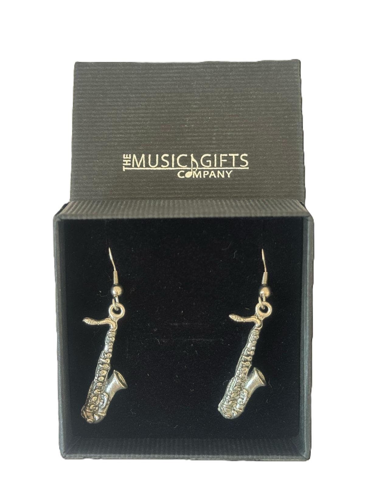 Saxophone Pewter Earrings