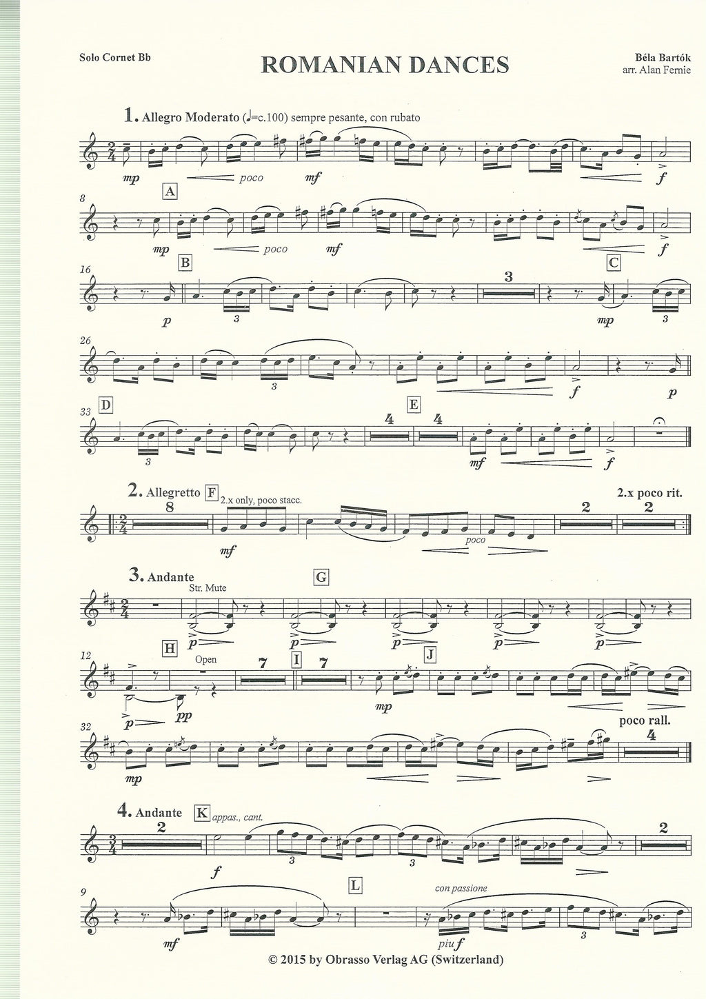 Romanian Dances for Brass Band - Bela Bartok arr. Alan Fernie
