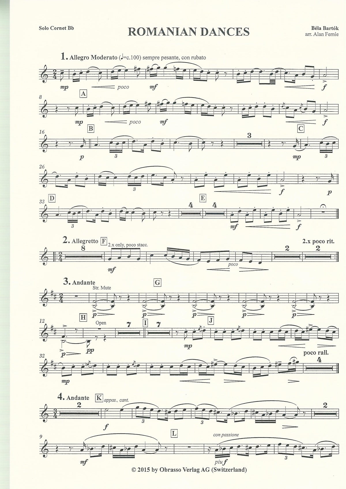 Romanian Dances for Brass Band - Bela Bartok arr. Alan Fernie