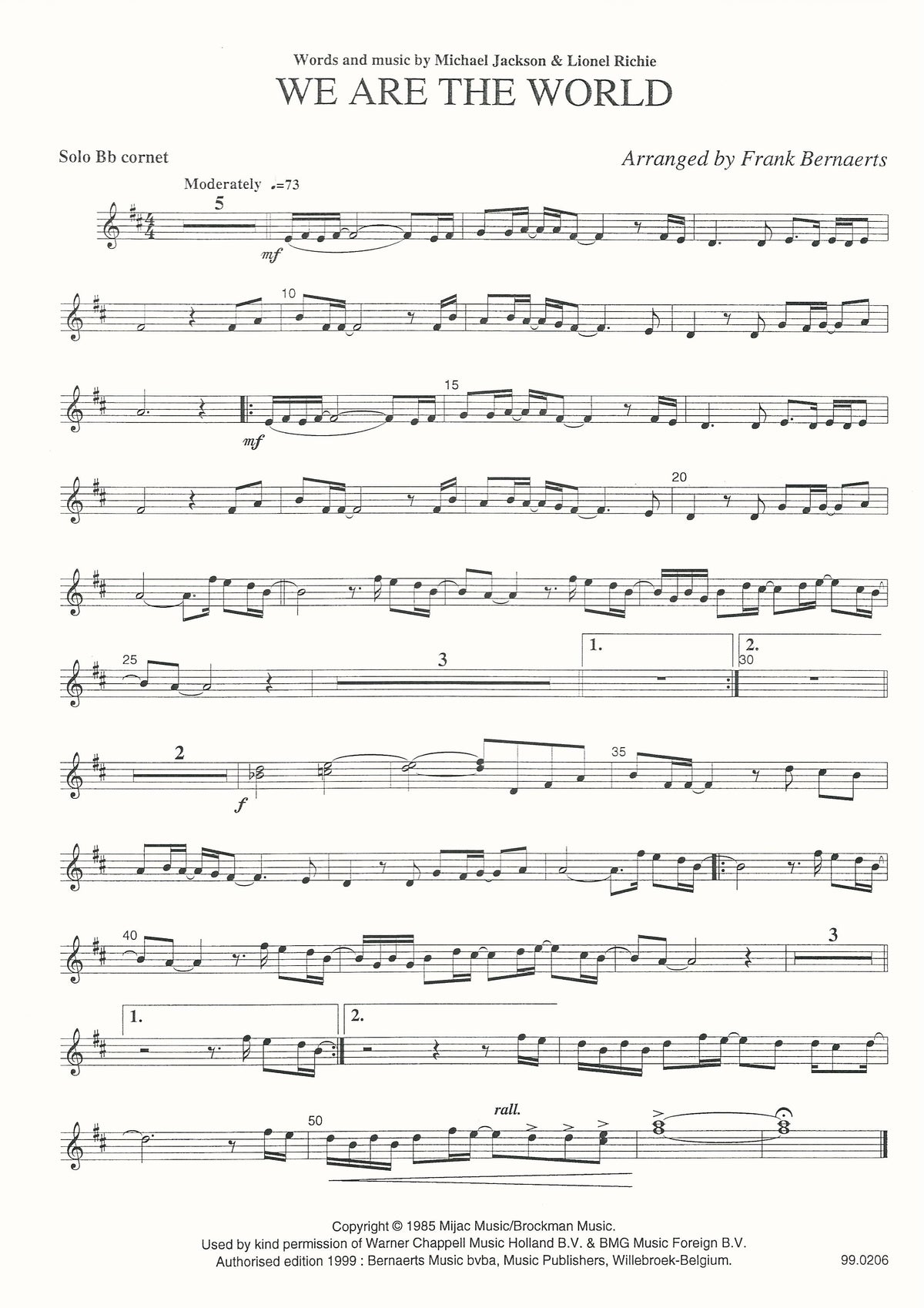 We Are The World for Brass Band - arr. Frank Bernaerts