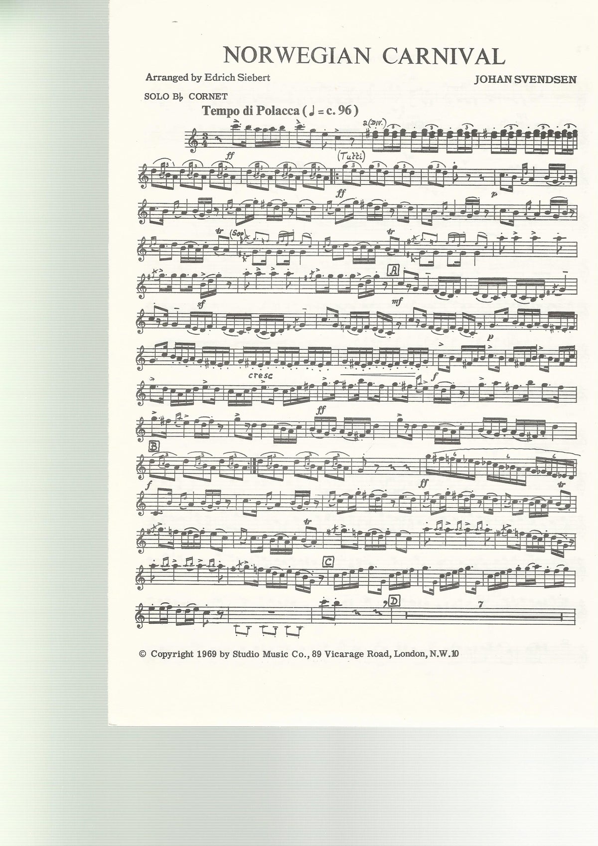 Norwegian Carnival for Brass Band - Johan Svendsen arr. Edrich Siebert